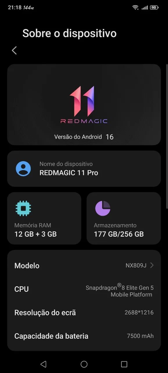 Celular redmagic 11 pró (2026)