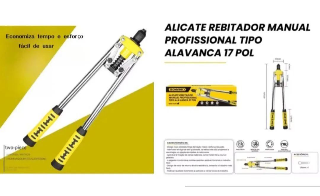 ALICATE REBITADOR MANUAL PROFISSIONAL TIPO ALAVANCA 1