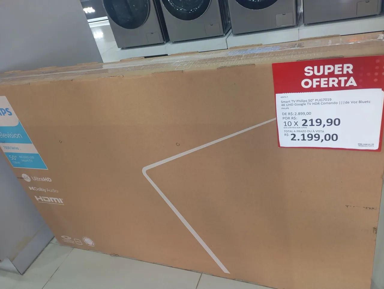 tv Philips 50" 4k UHD,lacrada com NF 