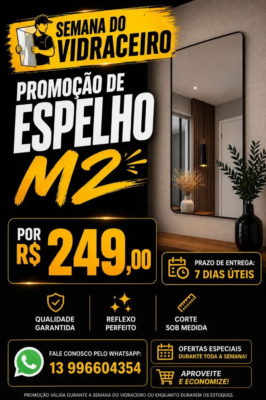 espelhos sob medida promoção M2
