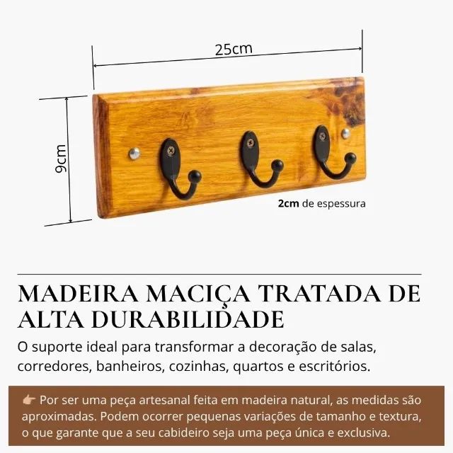 Cabideiro com 3 Ganchos - Foto 2
