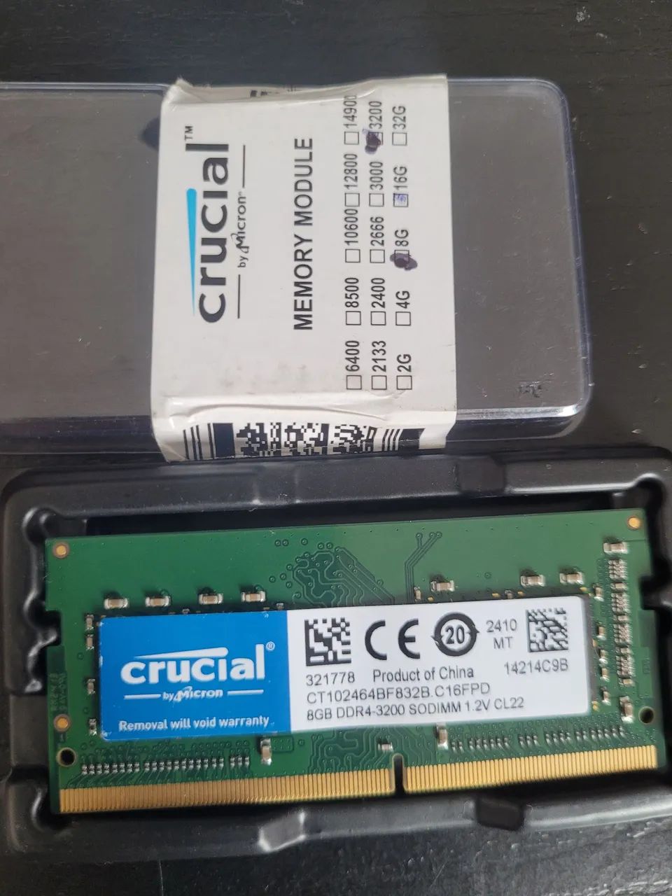Memória Notebook 8gb Ram DDR-4 3200mhz nova!