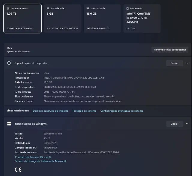 PC GAMER I5 8400 COM 1060 6GB - Foto 3