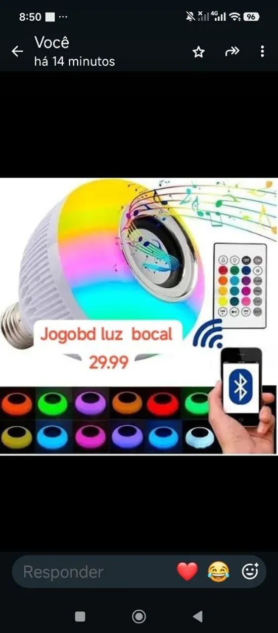 Lâmpada via bluetooth 