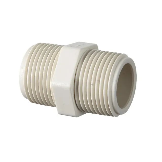 níple plástico branco 3/4" x 3/4" rosca bsp sem o'ring npb34
