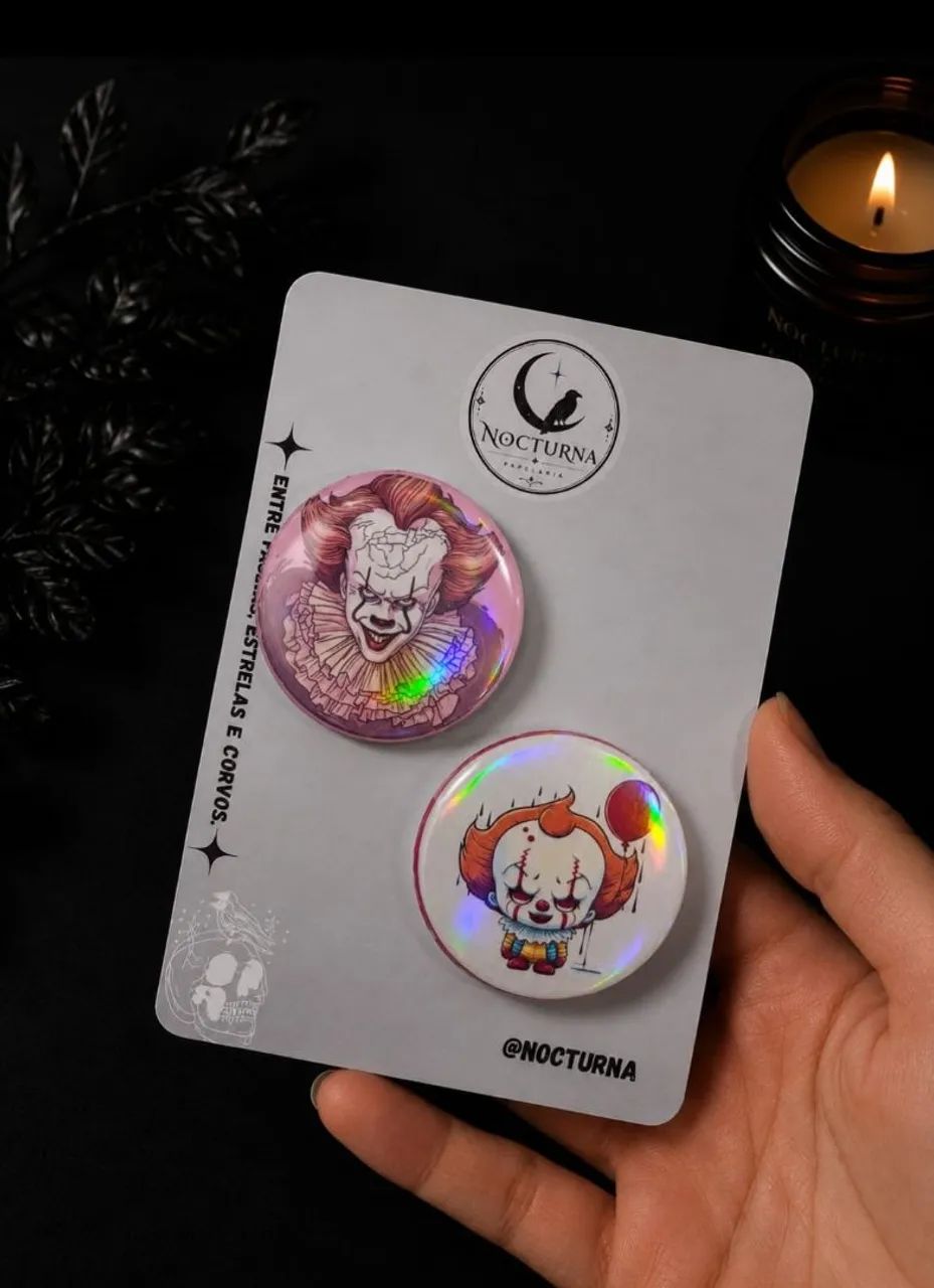 Bottons/Broches Pennywise Holográficos (44mm)