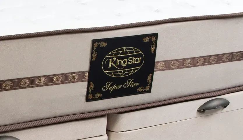 Cama Base Baú Bege/Branco e Colchão King Star  - Foto 3
