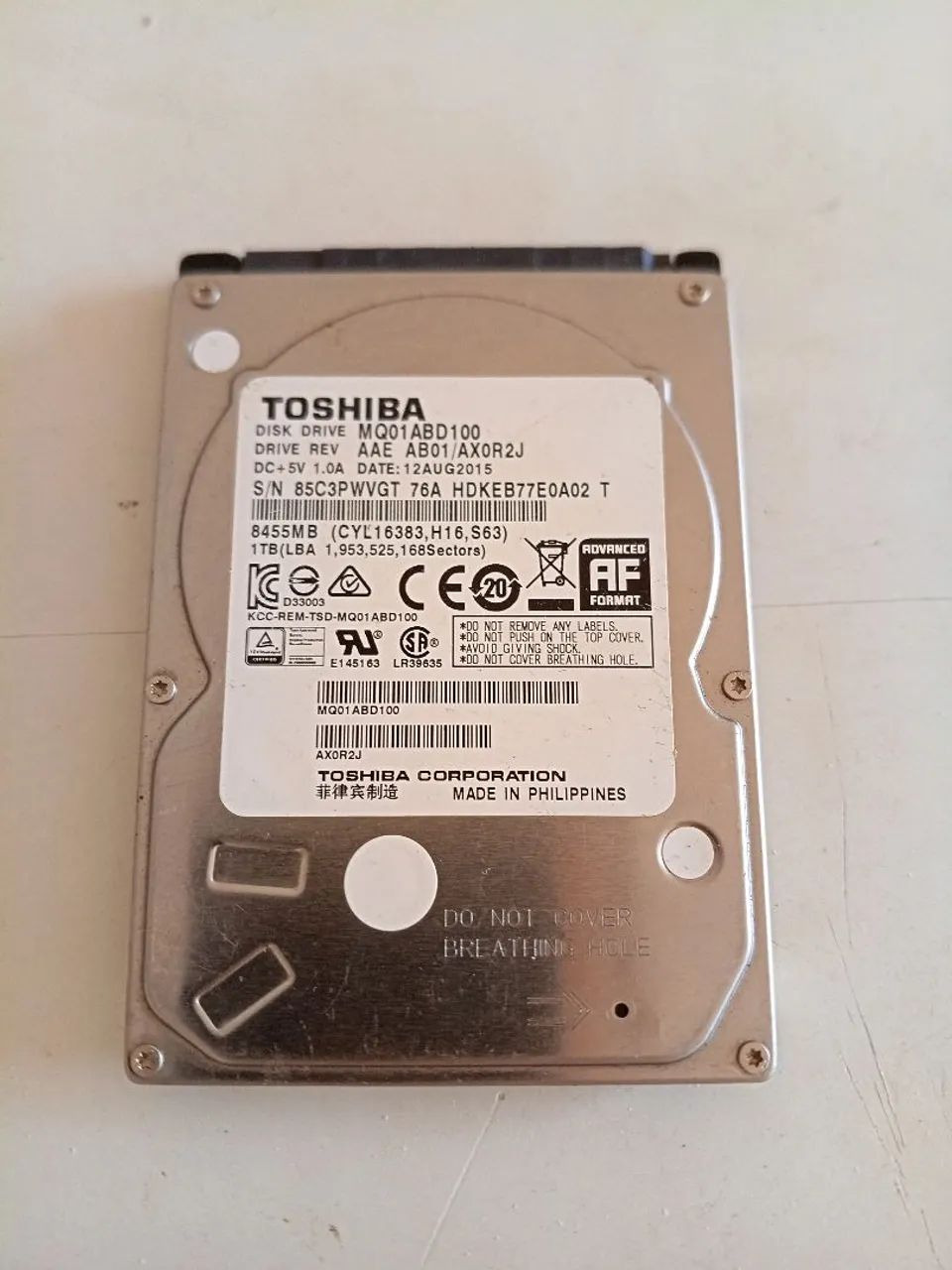 HD notebook 1tb