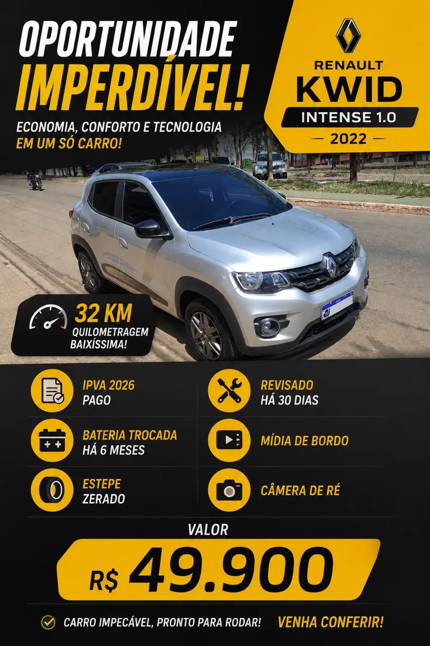Renault Kwid KWID Intense 1.0 Flex 12V 5p Mec. 2022