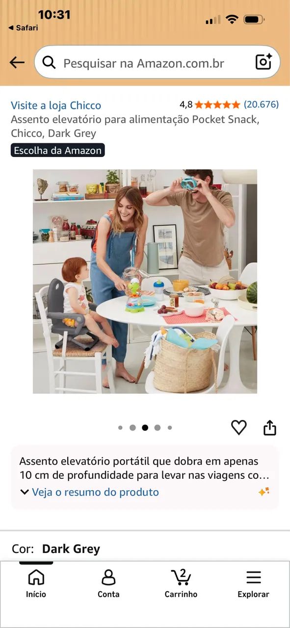 Cadeira de alimentação Cicco - assento elevatório  - Foto 4