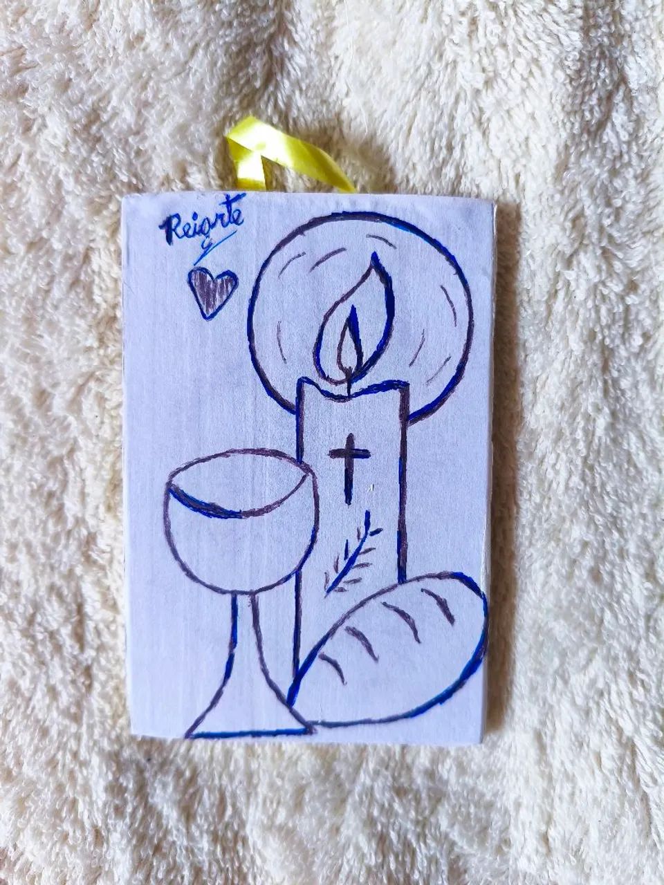 Desenho de pão e vinho - corpo e sangue de Jesus 