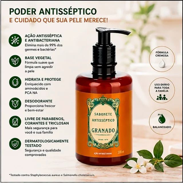 Sabonete Líquido Granado Antisséptico 300 ml - CM0057 - Foto 3