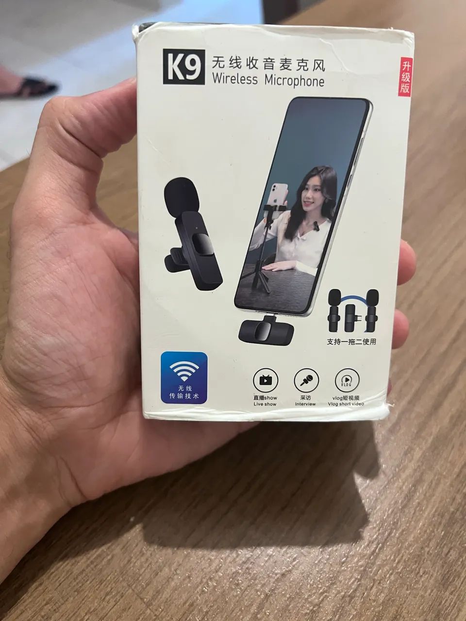 microfone de lapela sem fio modelo K9, projetado para uso com smartphones  - Foto 2