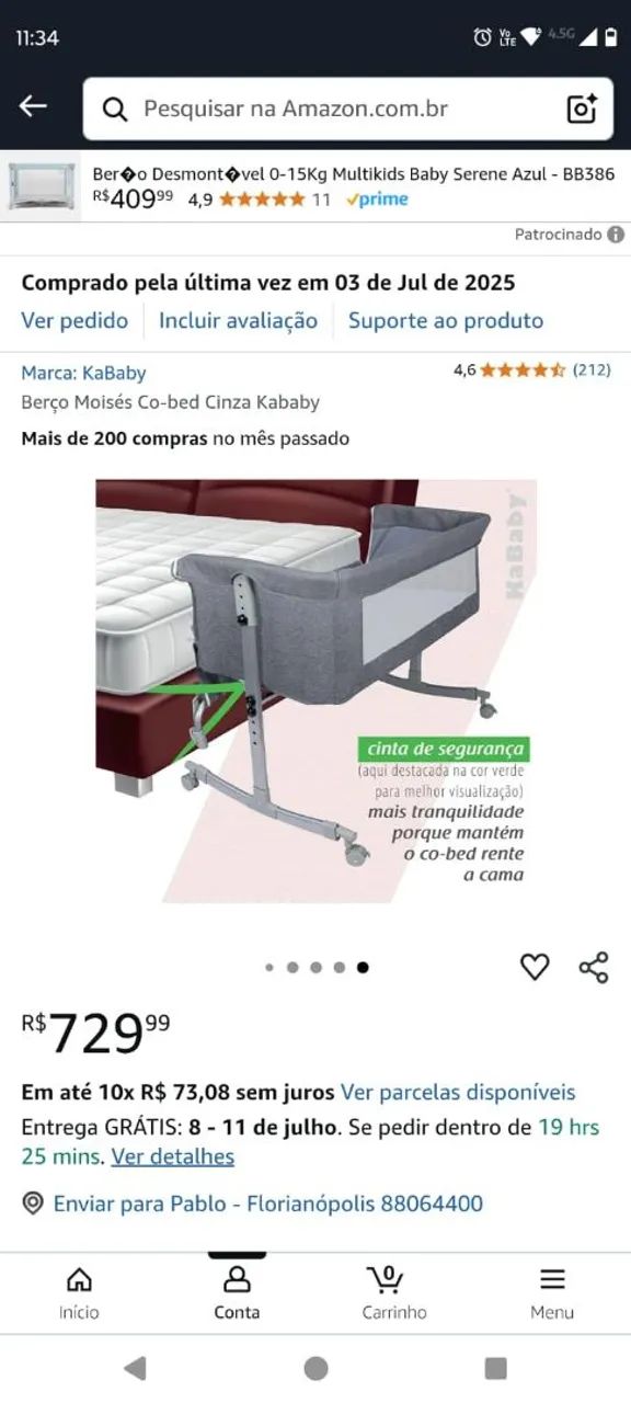 Berço Co-bed KaBaby NOVO Sem Uso | Anti-Refluxo - Foto 6