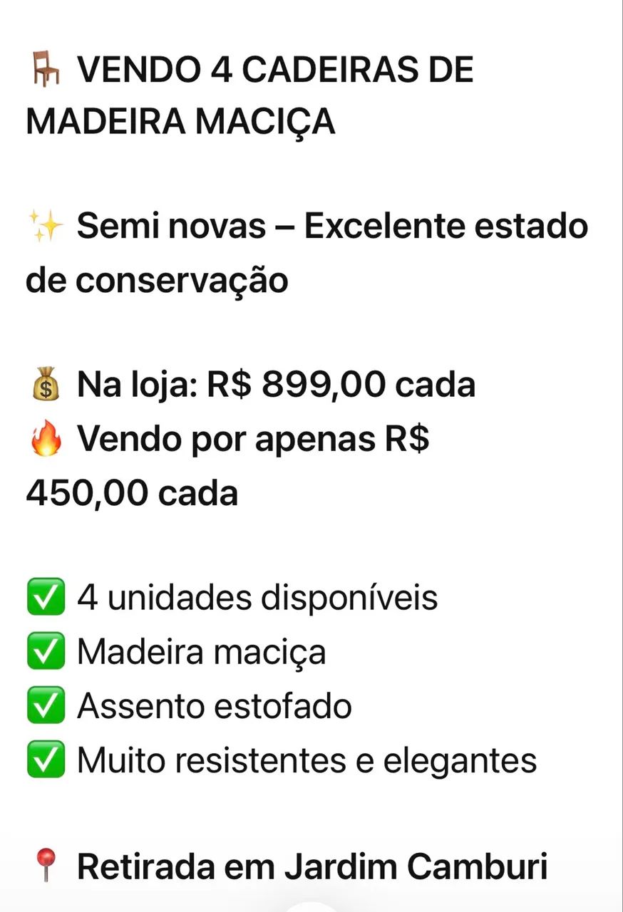 4 cadeiras semi novas  - Foto 4