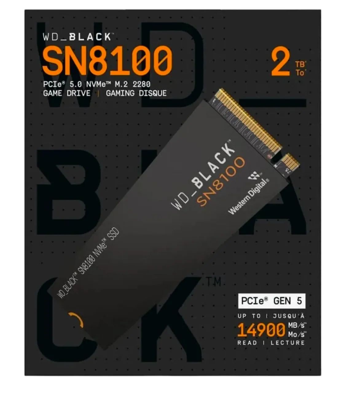 Ssd 2tb wd black sn8100 nvme 100% saude pc e ps5