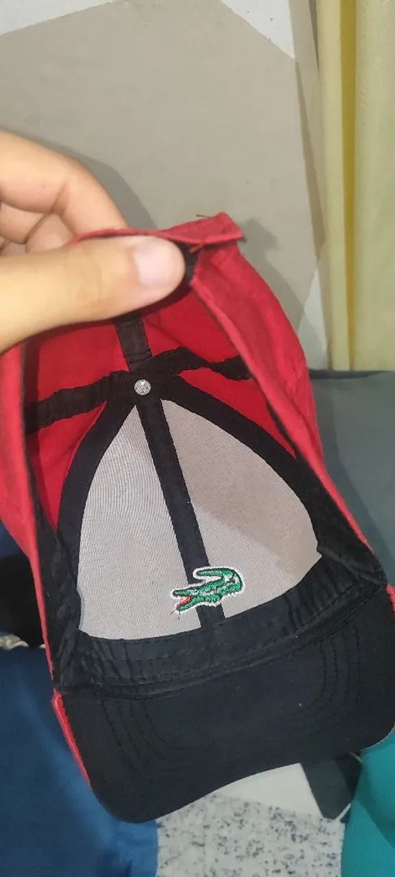 Boné Lacoste Vermelho Bordado Ajustável  - Foto 3