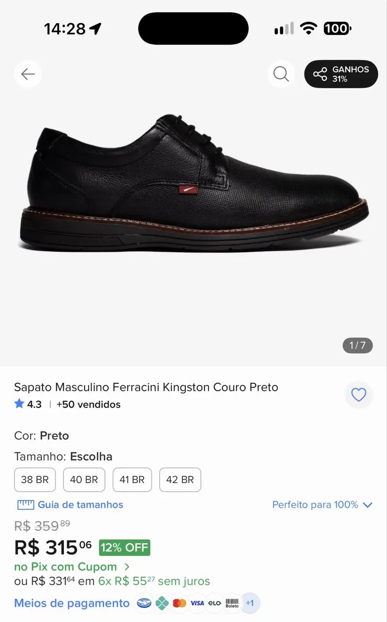 Sapato ferracini nº39 - Foto 3