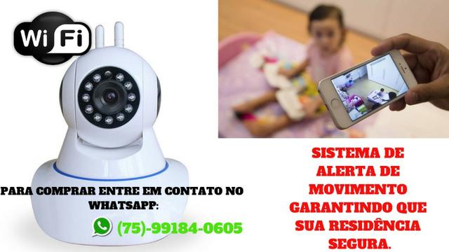 Câmera Sem Fio HD 720P 1.3MP Wi-Fi Noturna Gira em 360 Graus