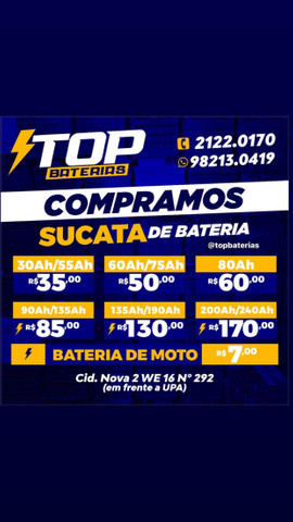 Compramos bateria seminovas .