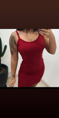 Vestido canelado novo 