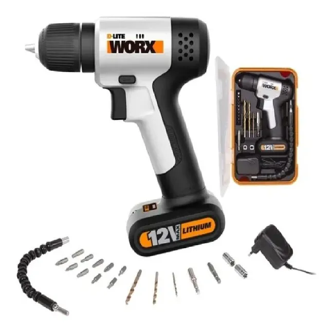 Parafusadeira À Bateria 12v Bivolt C/ Acessórios Wx104.1 Wor