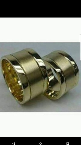 <br>Aliança Moeda Antiga fosqueada c friso duplo e forro anatômico aço cirúrgico anatômico.  - Foto 2