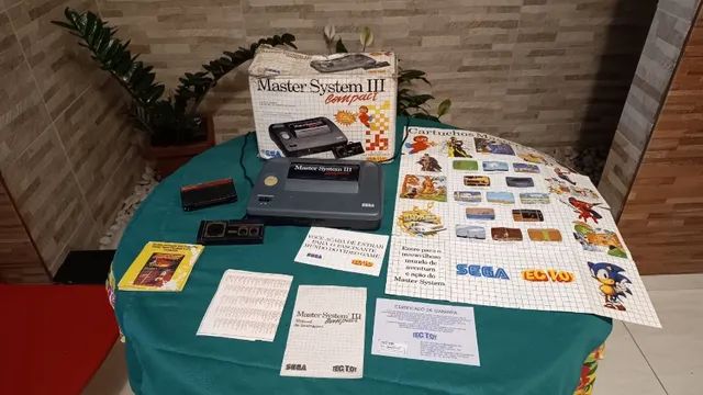 Master System 3 Compact Console Pronto P Jogar Sonic Memoria