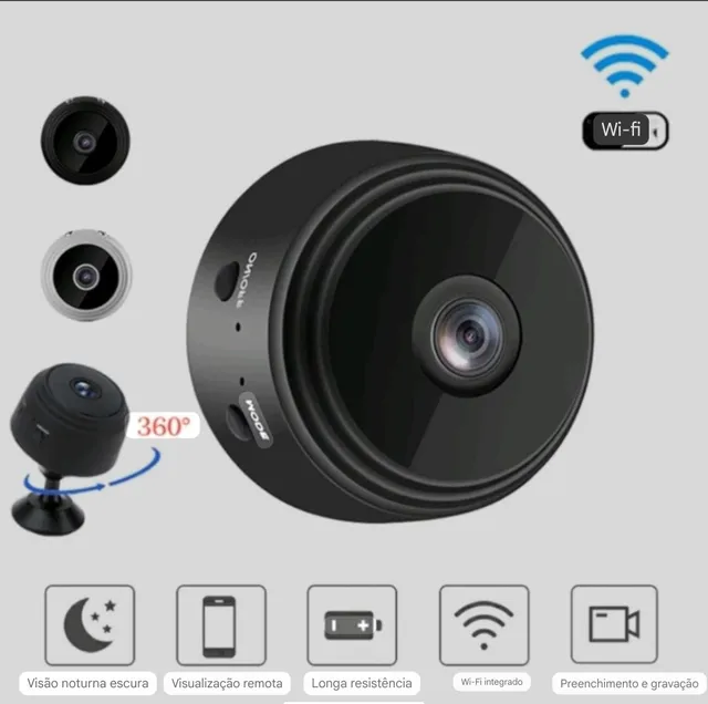 Mini Câmera HD Wifi 1080P Com Visão Noturna
