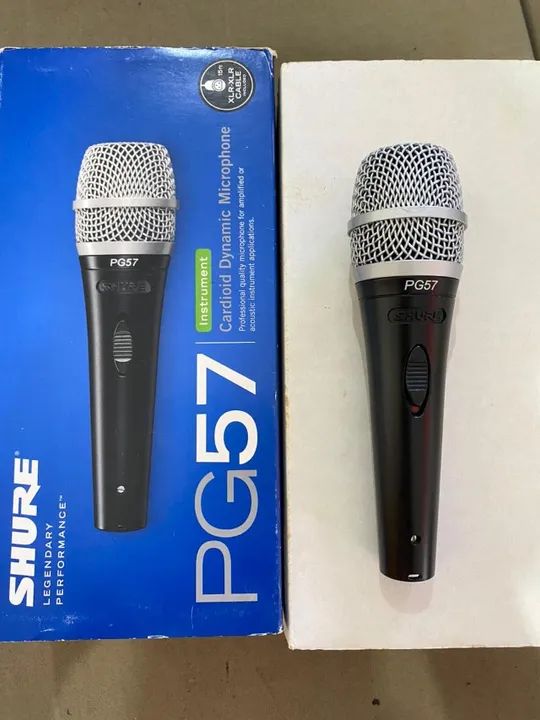 Microfone Shure PG57 XLR Cardioide Dinâmico Original - Foto 2