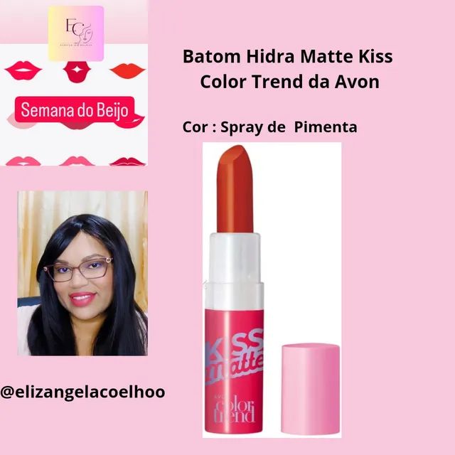 Batom Hidra Matte Kiss Color Trend da Avon - Foto 2