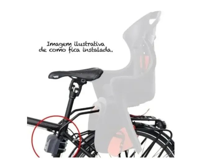 Cadeirinha traseira Polisport Dusky FF V29 Preta e Vermelha - Usada mas em ótim