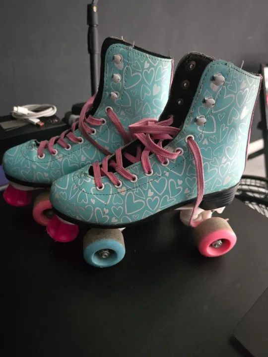 Patins 4 Rodas Estampado M 35-36 - Brink + - Azul - Novo - Foto 2