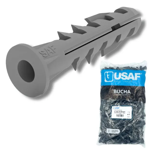 kit 100 Bucha Com Aba Para Parede 12mm top