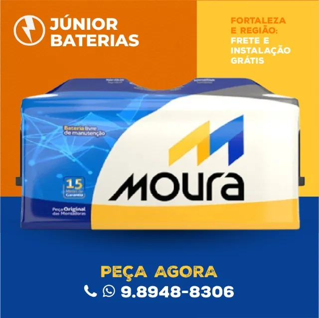 Bateria moura 150 amperes ônibus som automotivo