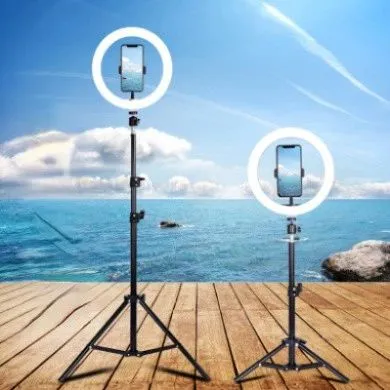 Ring Light Iluminador 26cm 10 Polegadas Com Tripé De 2,10m
