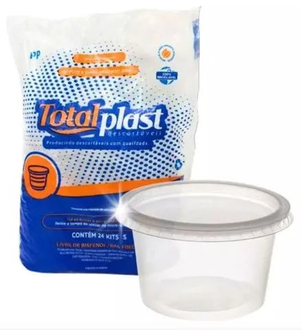 Embalagem plástica Potes com 1000 ml com tapas