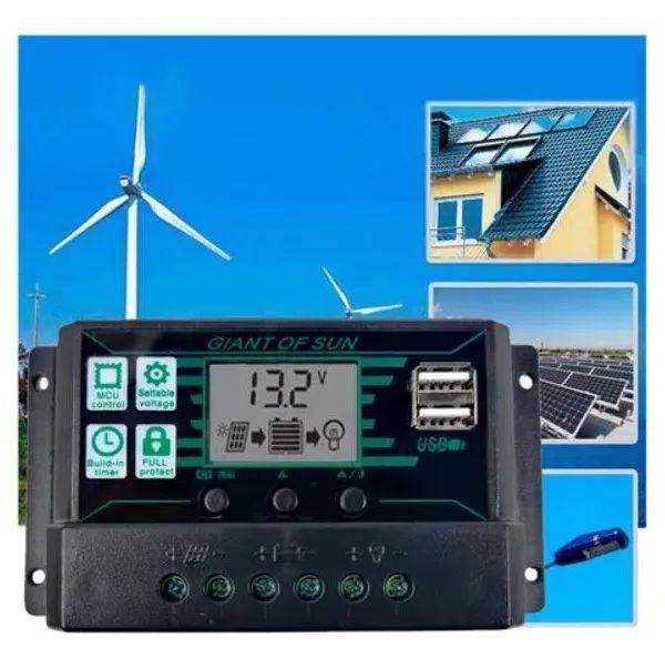 Controlador De Carga Placa Solar Pwm 100a 12v/24v Automático