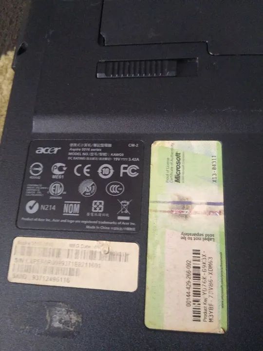Carcaça inferior notebook Acer aspire 5516 completa - Foto 5