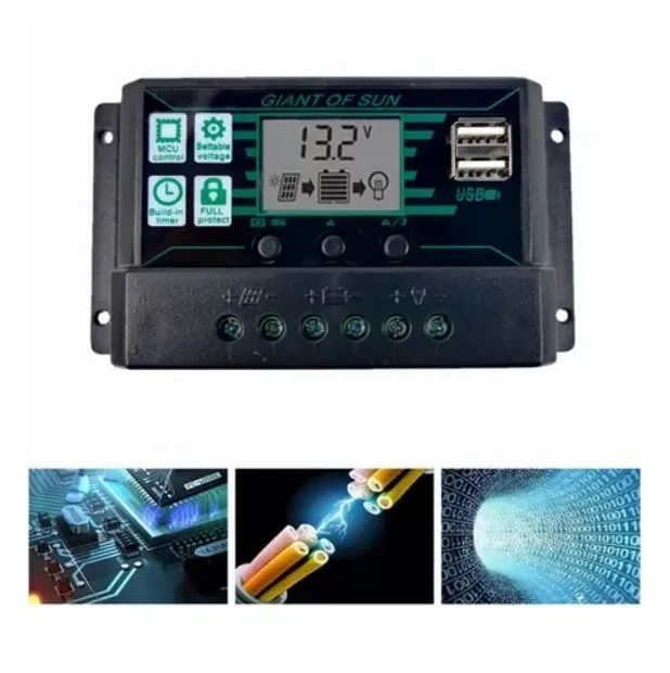 Controlador De Carga Placa Solar Pwm 100a 12v/24v Automático - Foto 2