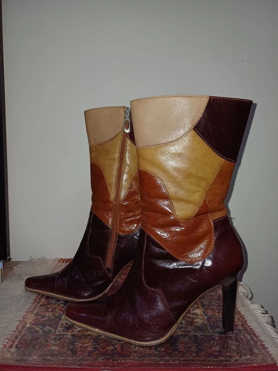 Botas de couro legítimo coloridas estilosas - Foto 3