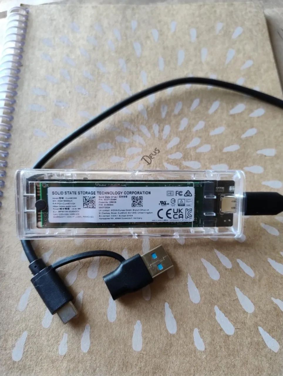 SSD MV ME de 256GB com Case e Cabo USB-C - Foto 4