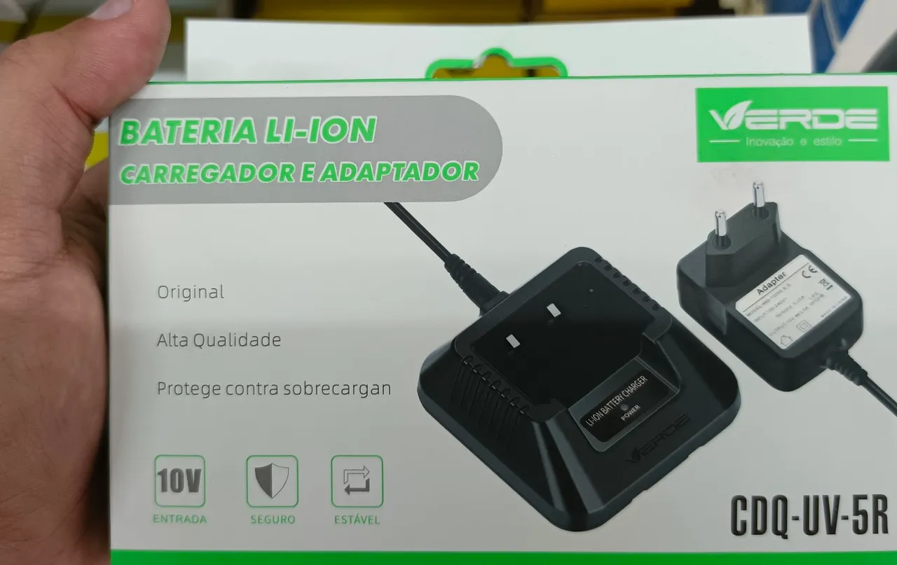 Carregador e Adaptador Verde CDQ-UV-5R