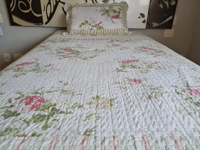 COBRE LEITO DE CASAL 3 PEÇAS 50% ALGODÃO E 50% POLIESTER, DUPLA FACE (2,20m x 2,40m FACE  - Foto 2