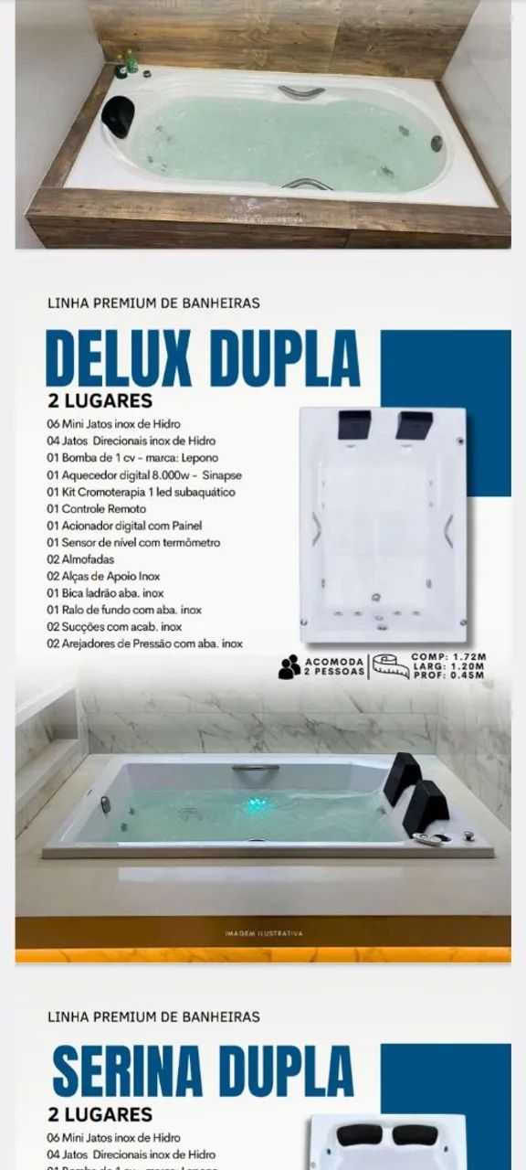 BANHEIRA DUPLA DE HIDROMASSAGEM  - Foto 6