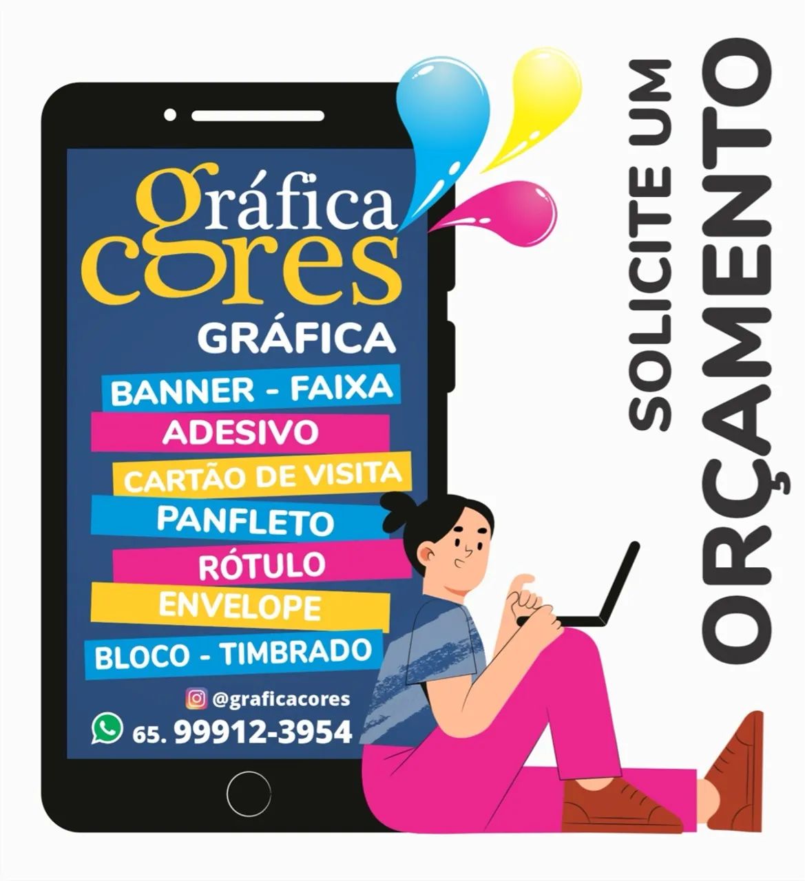Gráfica Cores - Banner, Adesivo, Cartão, Panfleto, Rótulo, Envelopo, Bloco