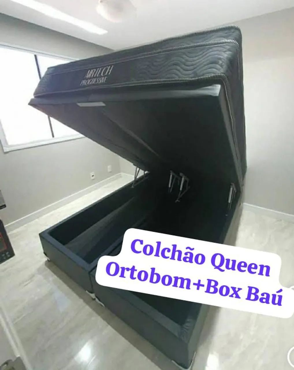Colchão Ortobom+ box baú Queen 