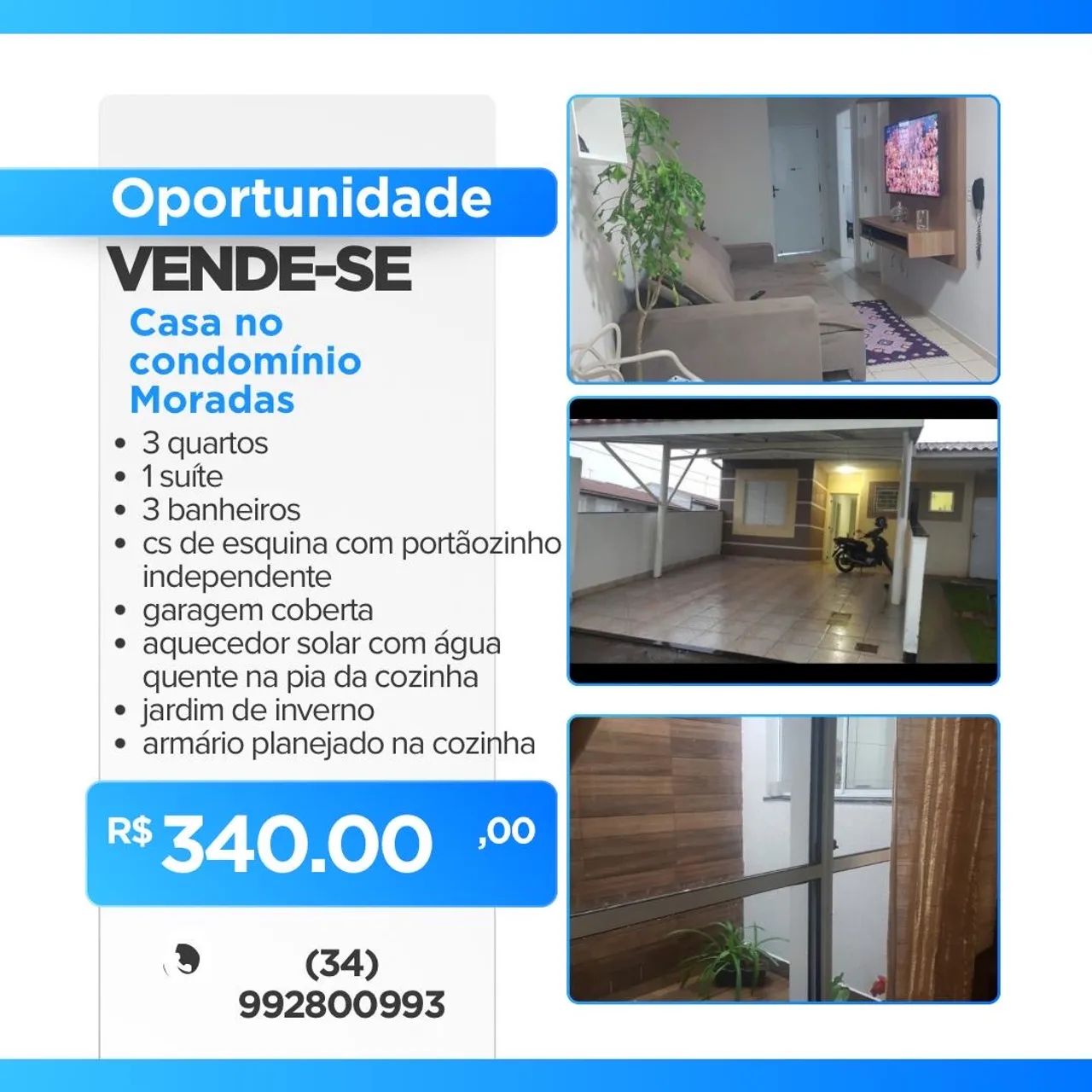 Casa no Condomínio Moradas, toda aumentada com energia solar  - Foto 2