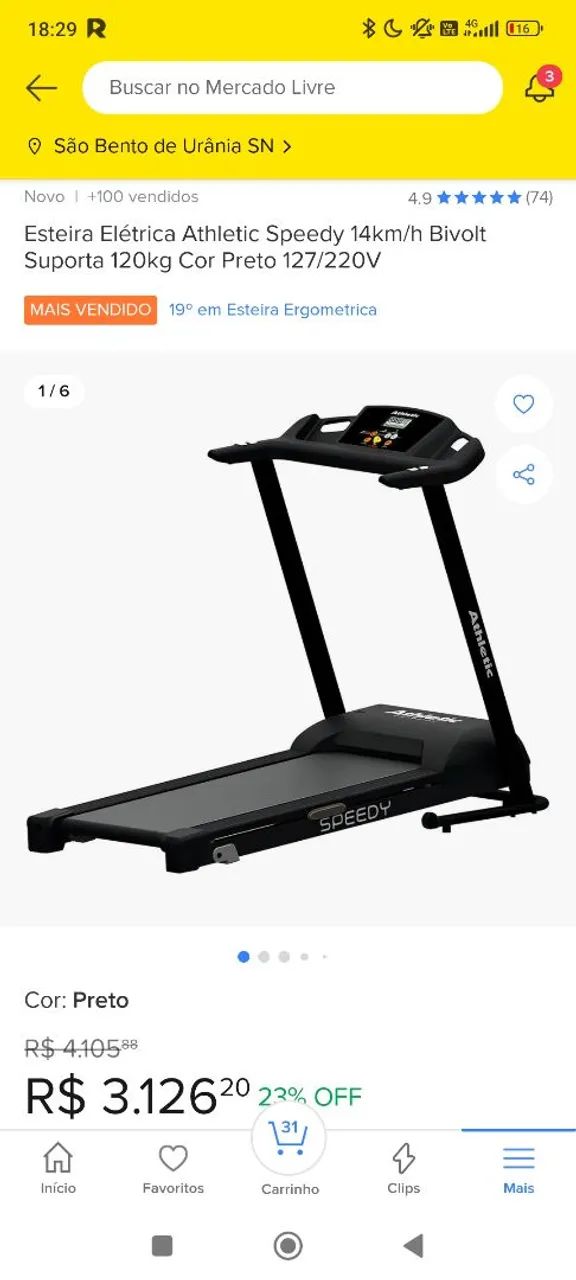 Esteira Athletic Speedy Semi Nova - Foto 3