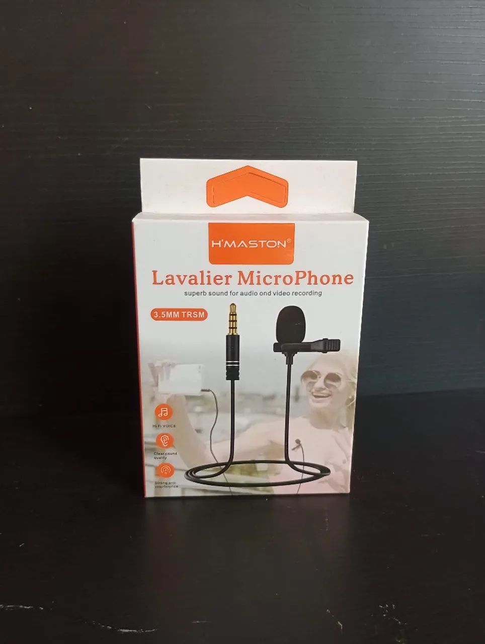 Microfone Lavalier H'MASTON para Celular - 3.5mm TRSM